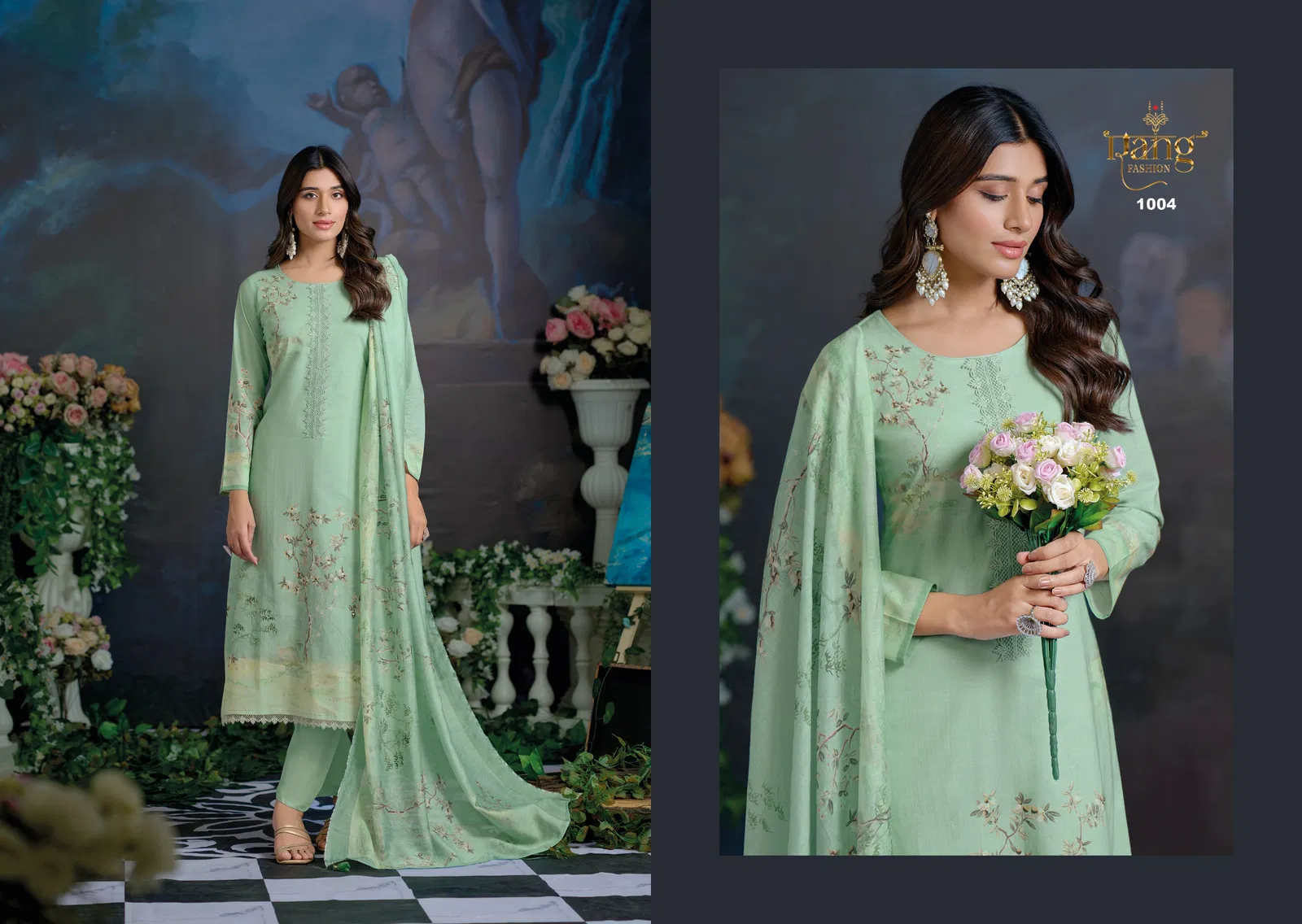 Cherry By Rang Viscose Linen Printed Salwar Kameez Exporters In India